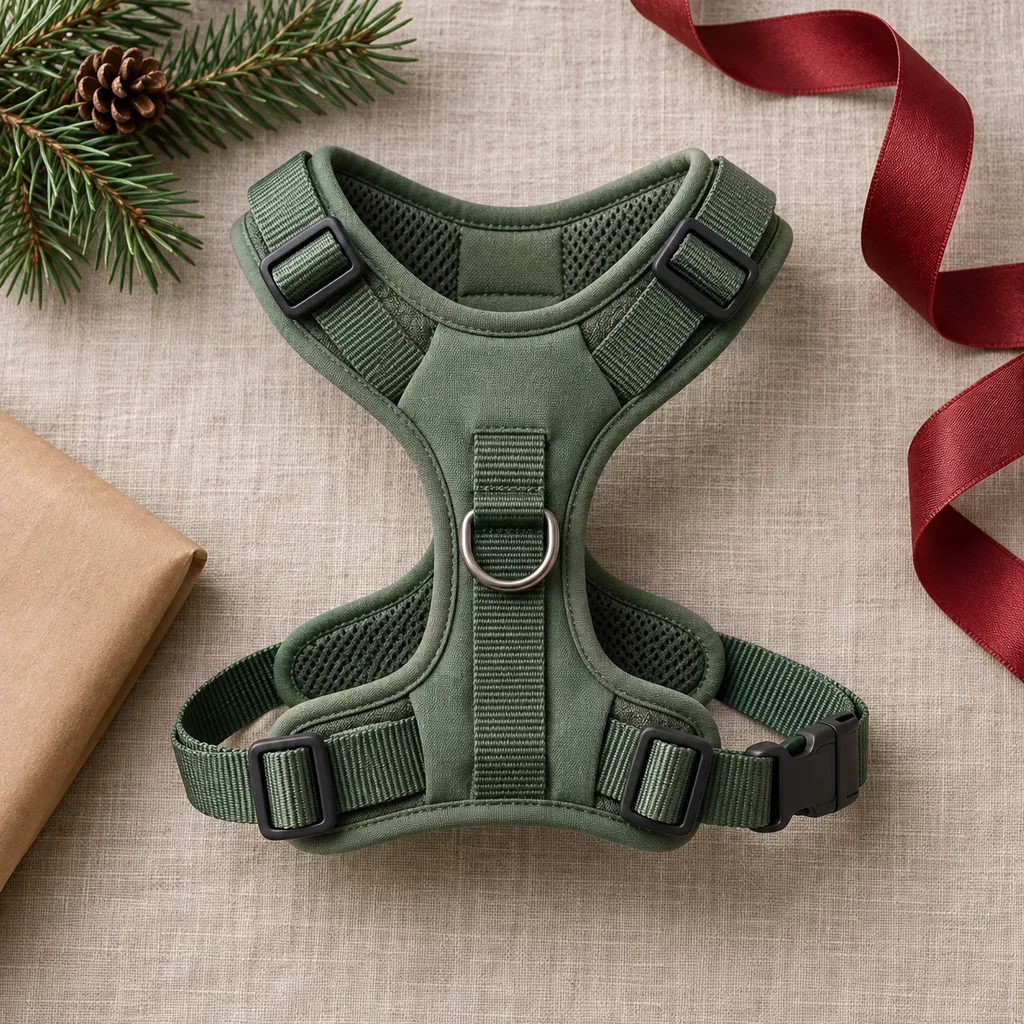 Representative photo-style image of grow-with-me puppy and kitten harness — generated, not a specific product
