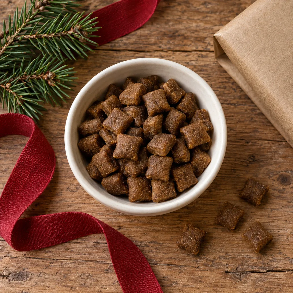 Representative photo-style image of hairball control cat chews — generated, not a specific product