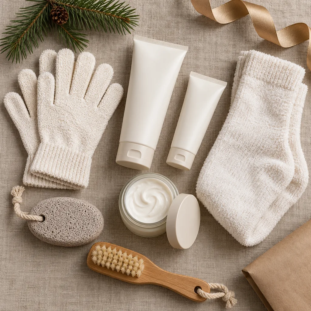Representative photo-style image of hand and foot pampering set — generated, not a specific product