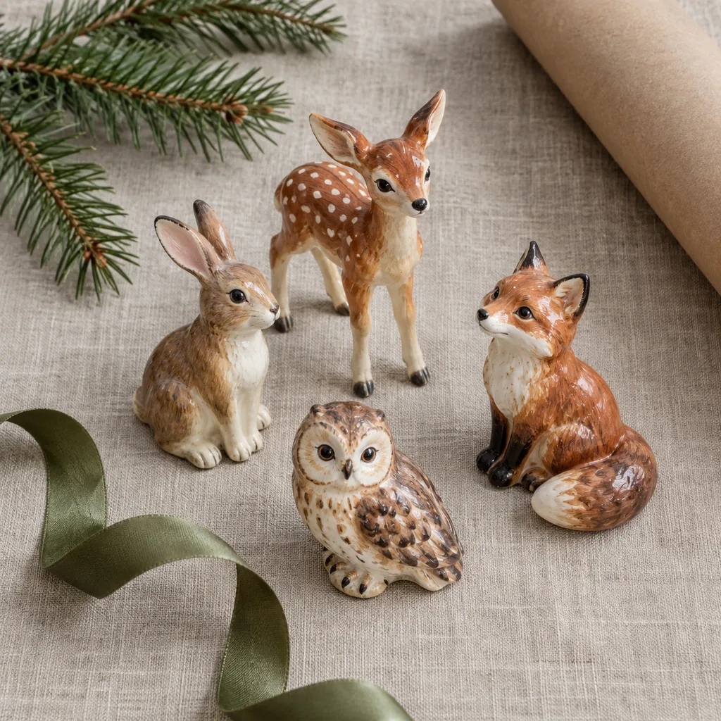 Representative photo-style image of hand-painted animal figurines — generated, not a specific product