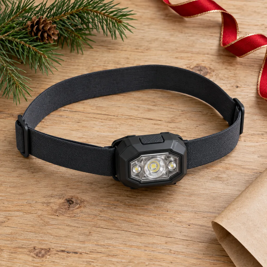 Representative photo-style image of hands-free led headlamp — generated, not a specific product
