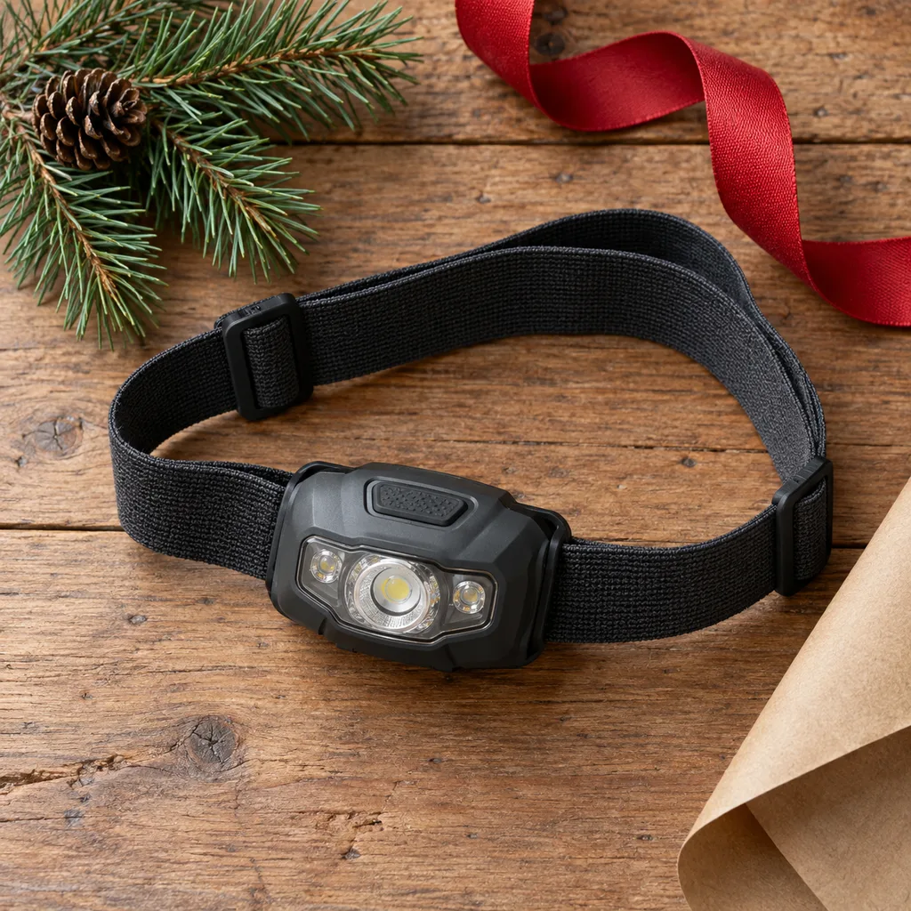 Representative photo-style image of hands-free led headlamp — generated, not a specific product