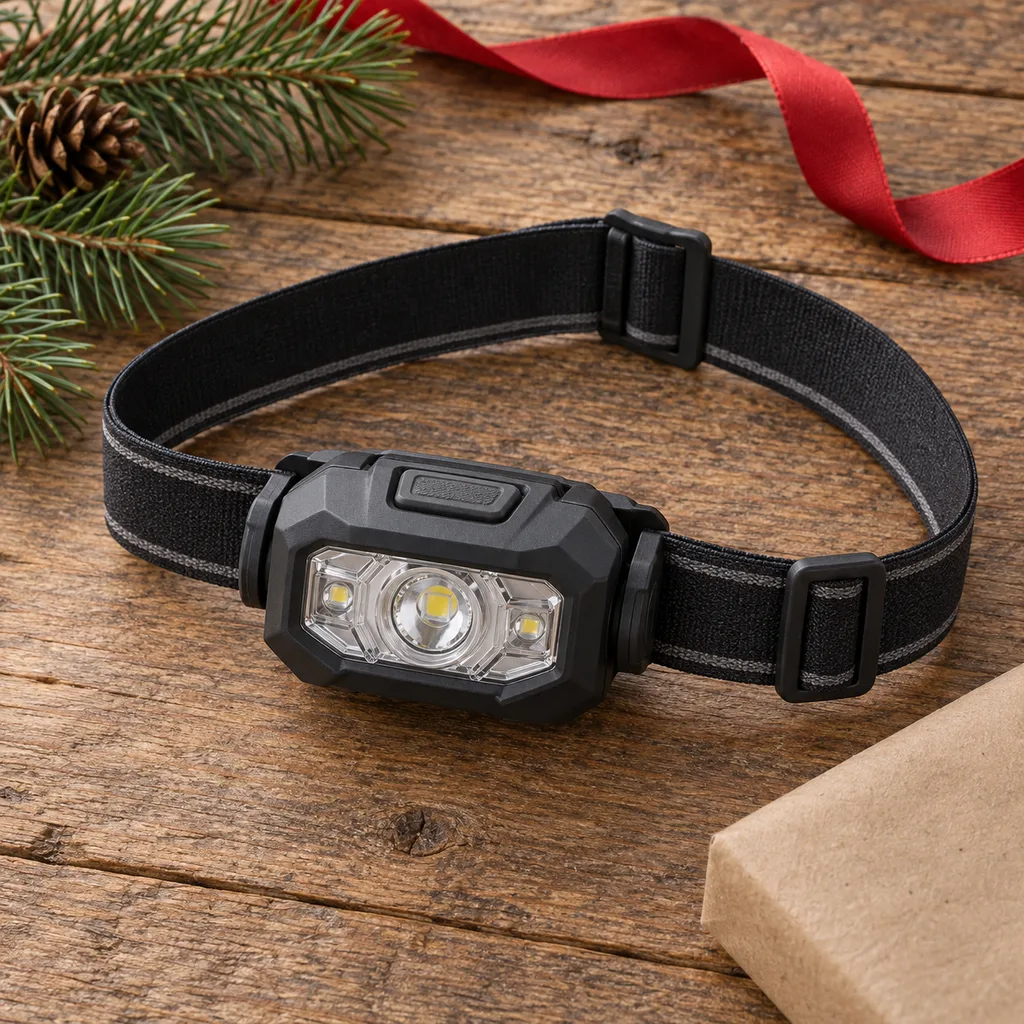 Representative photo-style image of hands-free led headlamp for tasks — generated, not a specific product