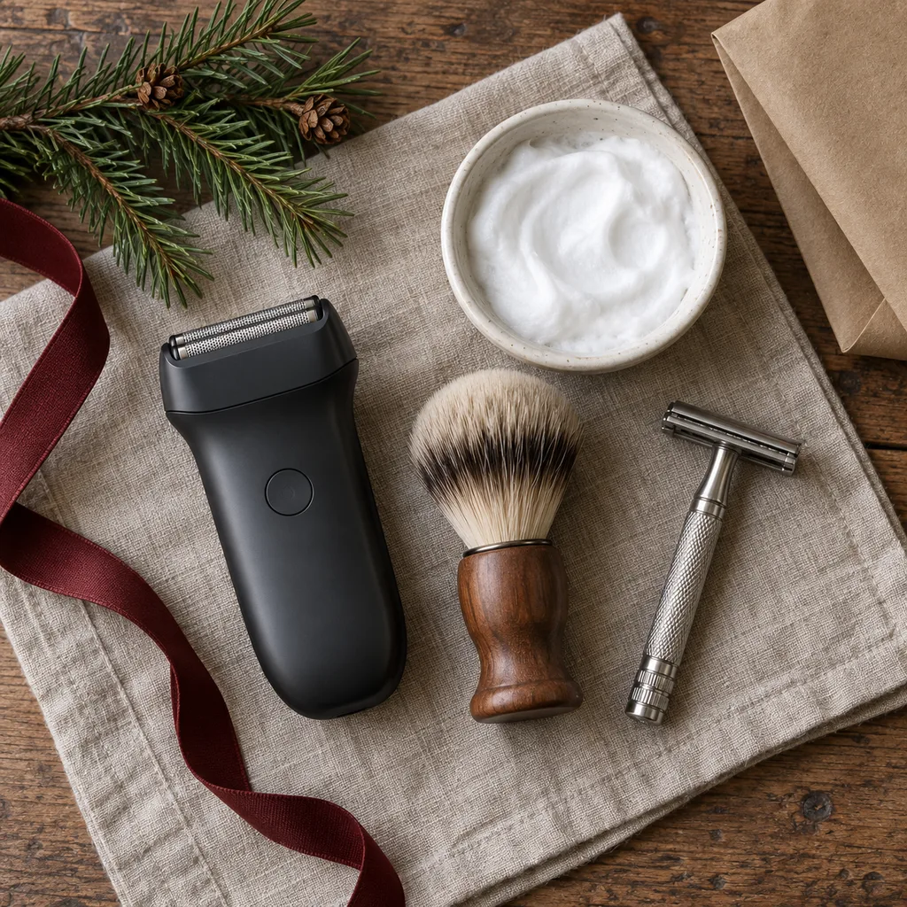 Representative photo-style image of head shaving kit — generated, not a specific product