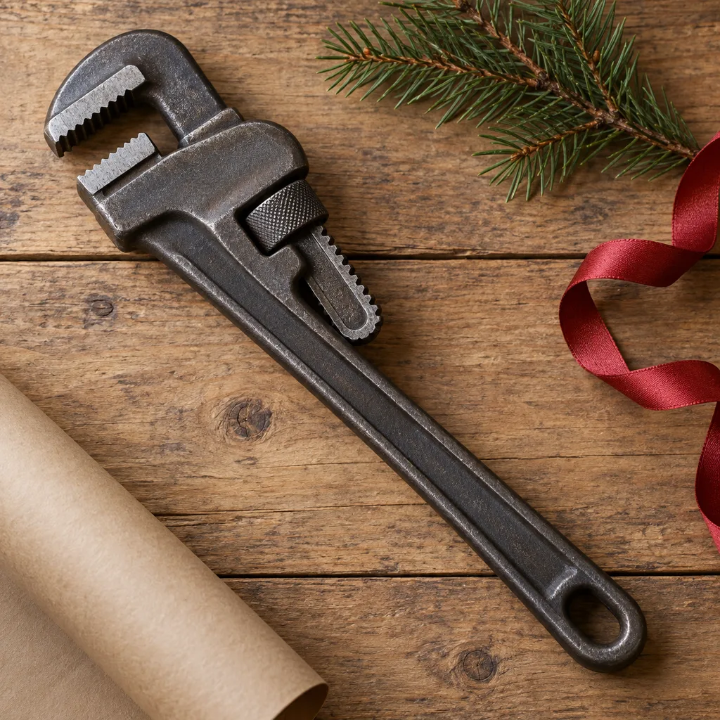 Representative photo-style image of heavy duty pipe wrench — generated, not a specific product