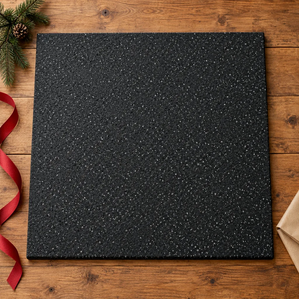 Representative photo-style image of heavy duty weightlifting mat — generated, not a specific product