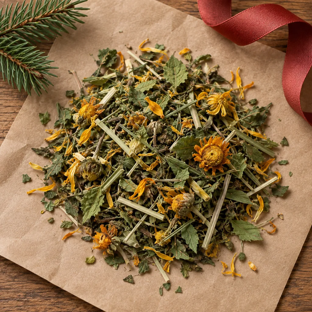 Representative photo-style image of herbal blend scatter treats — generated, not a specific product