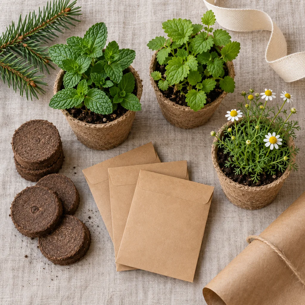 Representative photo-style image of herbal tea garden starter kit — generated, not a specific product