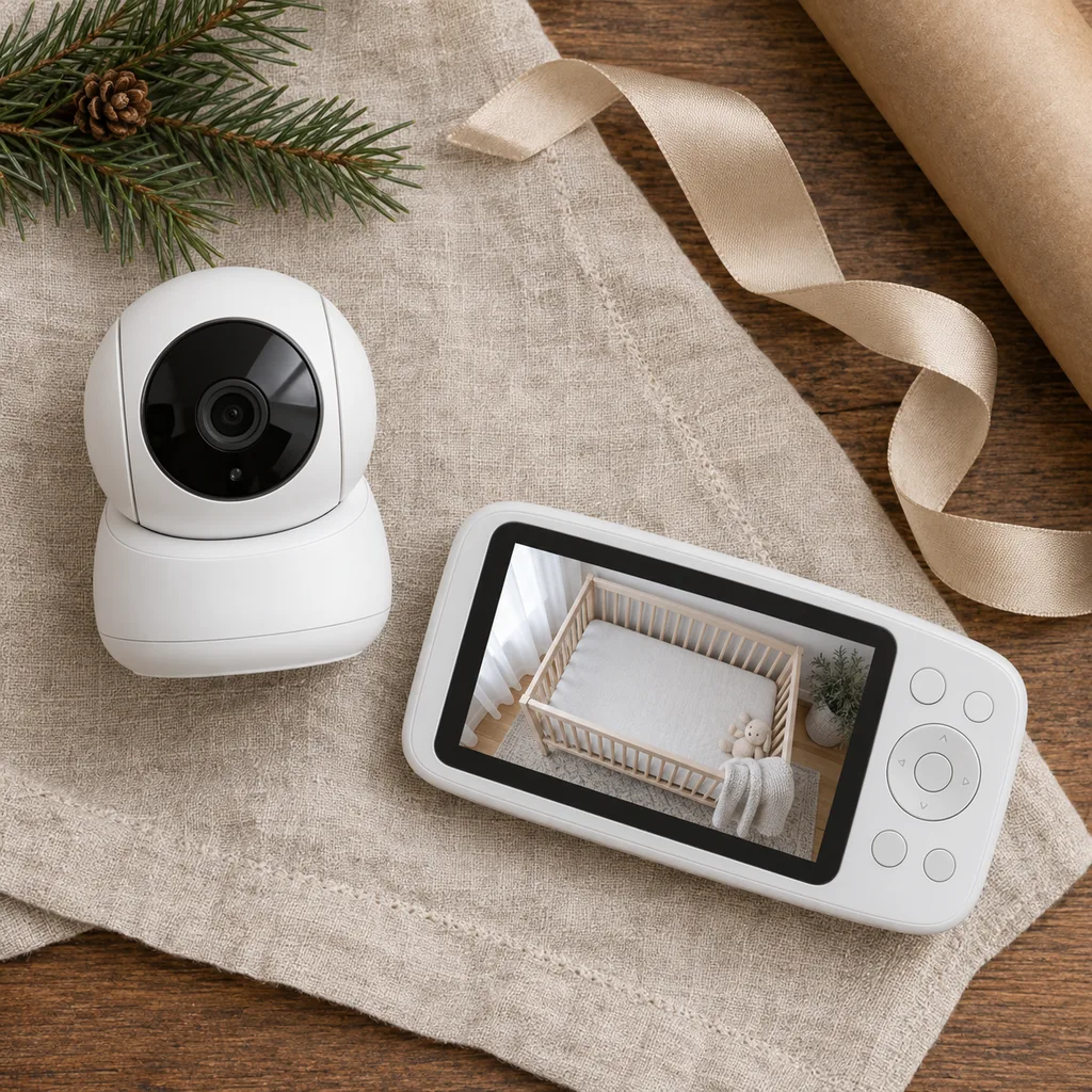 Representative photo-style image of high-definition video baby monitor — generated, not a specific product