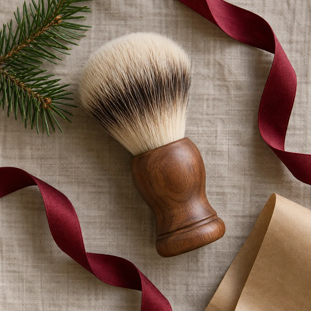 Representative photo-style image of high-density shaving brush — generated, not a specific product