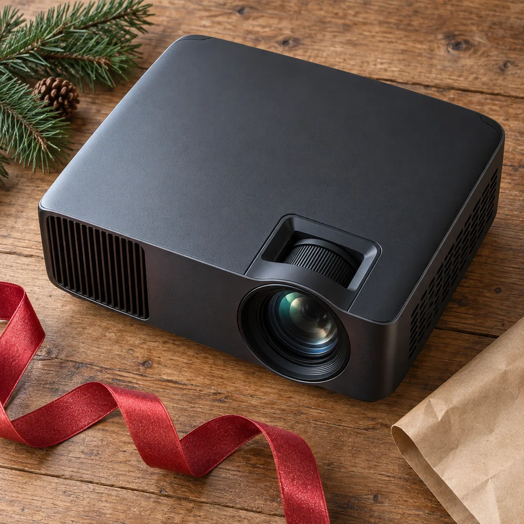 Representative photo-style image of high performance gaming projector — generated, not a specific product