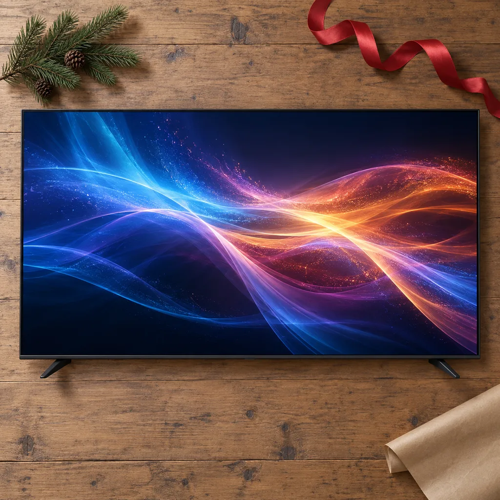 Representative photo-style image of high performance gaming television — generated, not a specific product