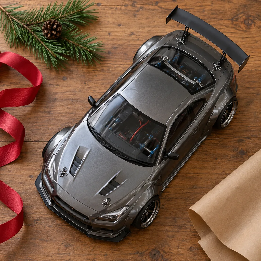 Representative photo-style image of high-performance rc drift car — generated, not a specific product