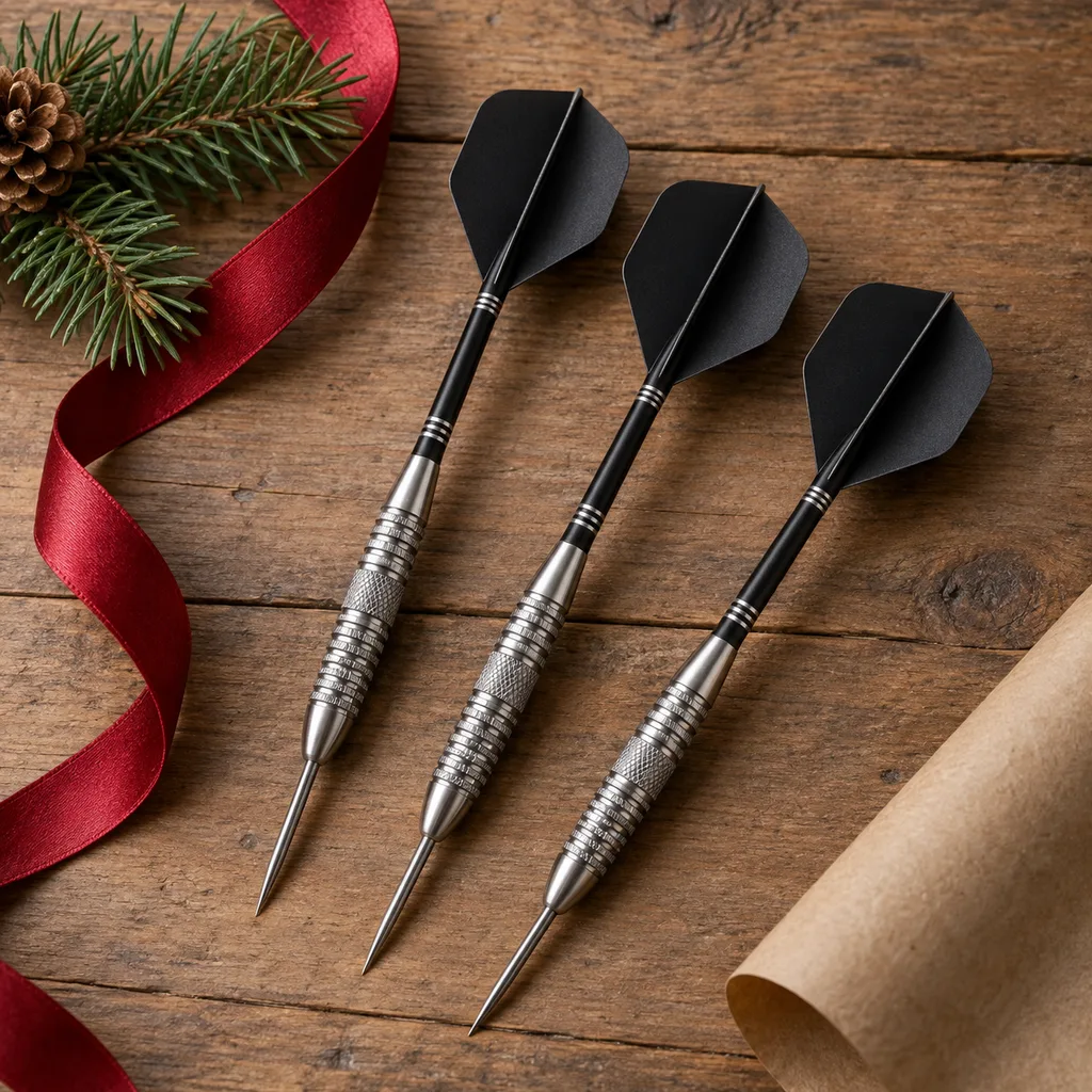 Representative photo-style image of high performance steel tip darts — generated, not a specific product