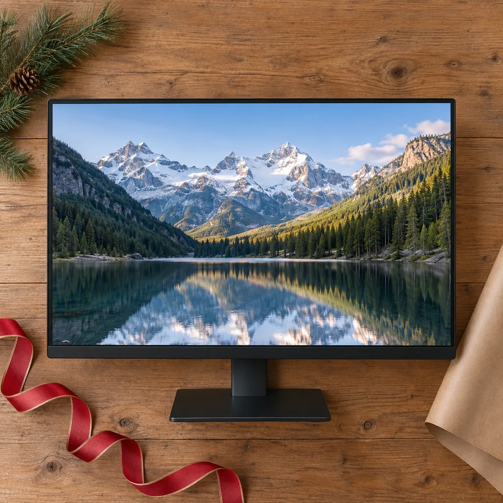 Representative photo-style image of high resolution 4k ultra hd monitor — generated, not a specific product