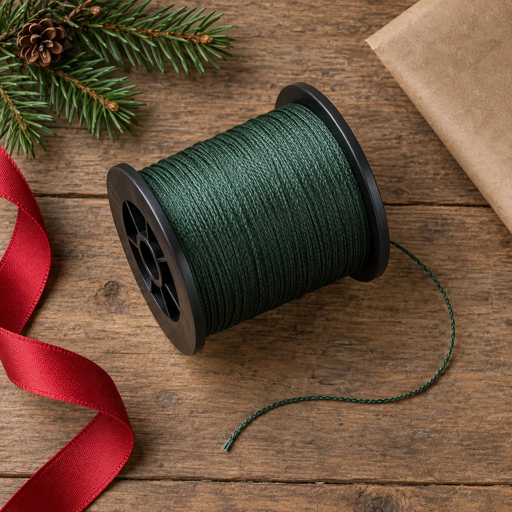 Representative photo-style image of high-strength braided fishing line spool — generated, not a specific product