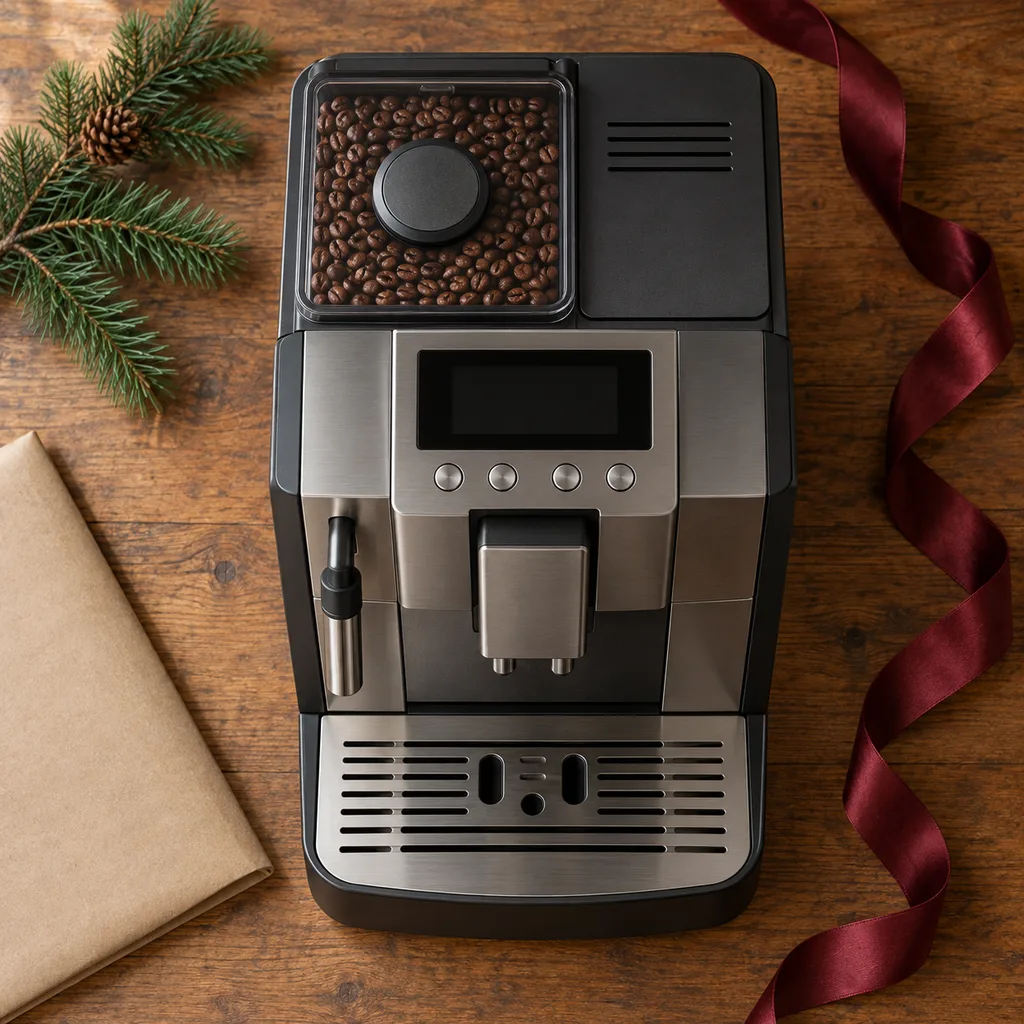 Representative photo-style image of home automatic espresso machine — generated, not a specific product