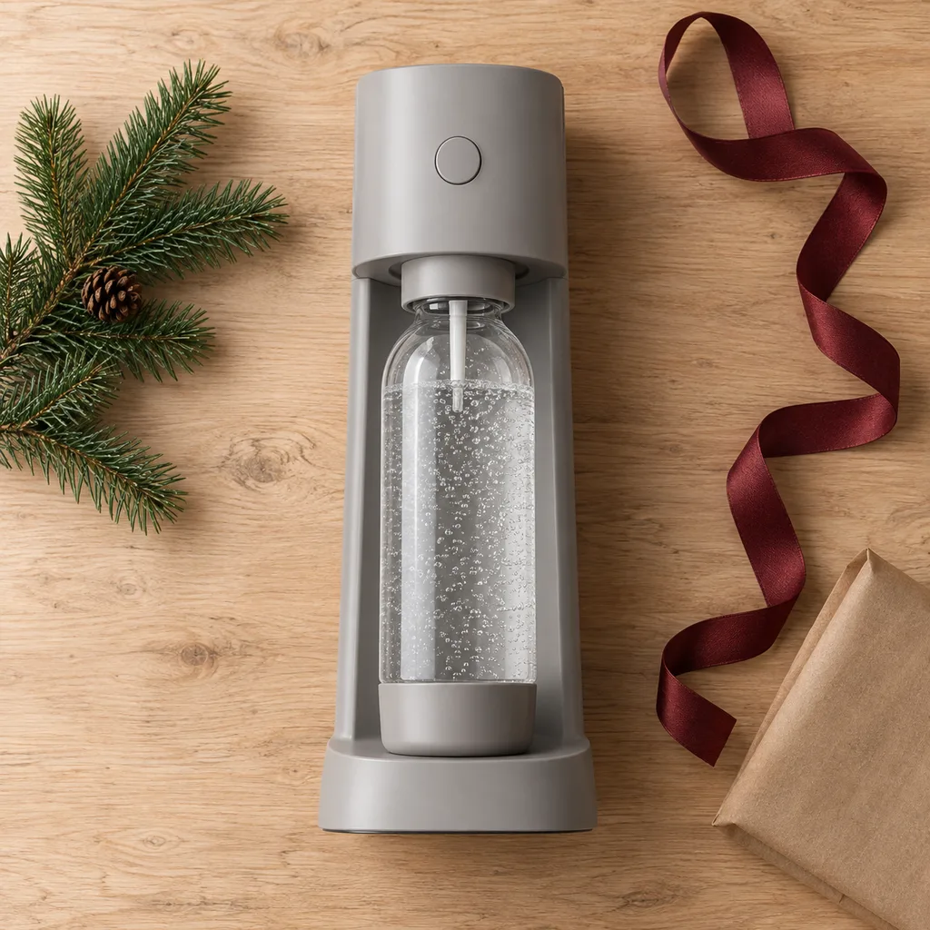 Representative photo-style image of home carbonation appliance — generated, not a specific product