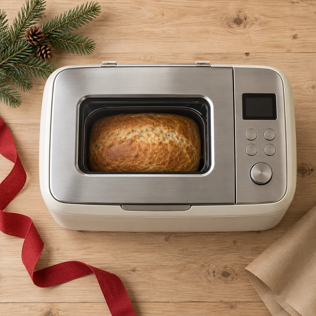 Representative photo-style image of horizontal loaf bread maker — generated, not a specific product