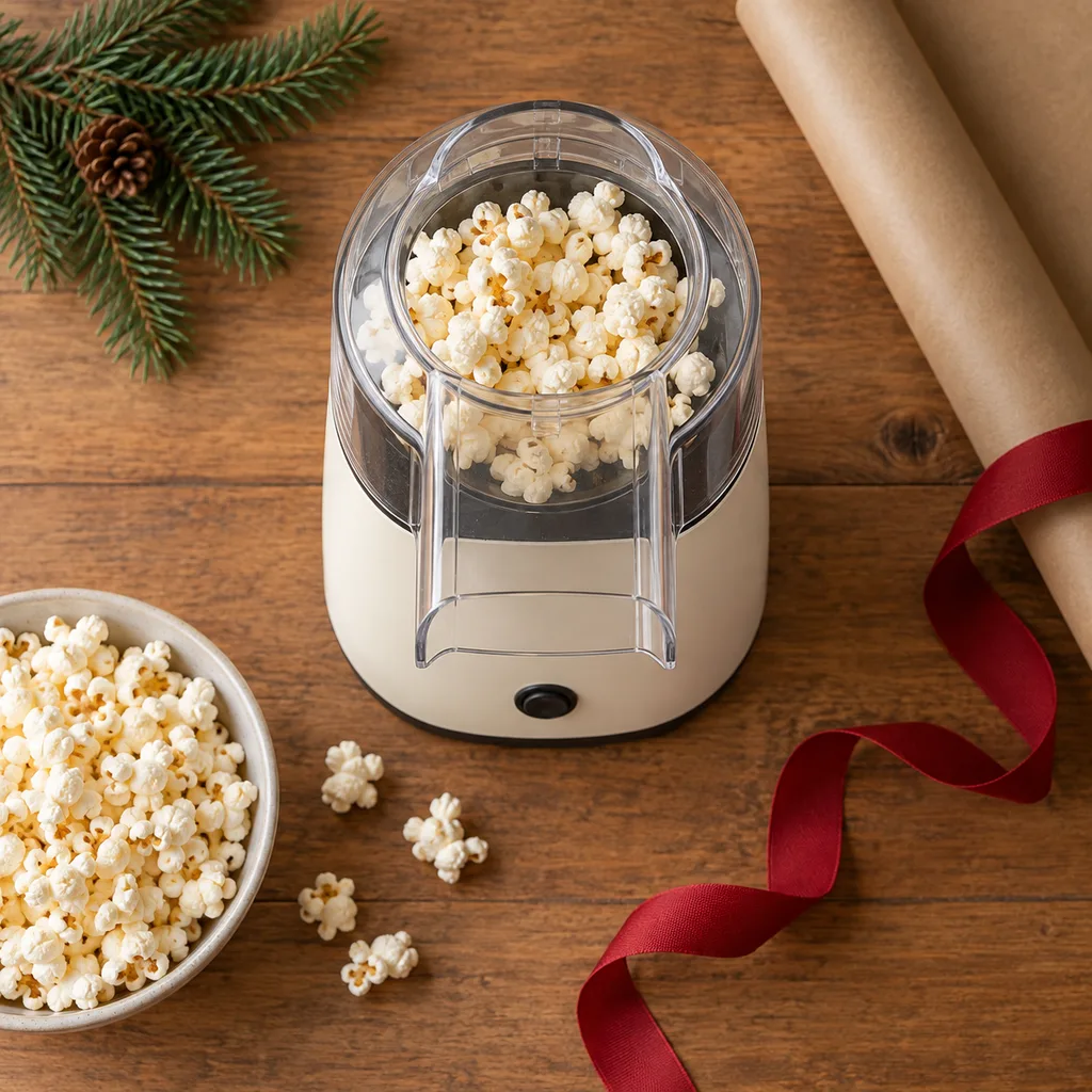 Representative photo-style image of hot air popcorn maker — generated, not a specific product