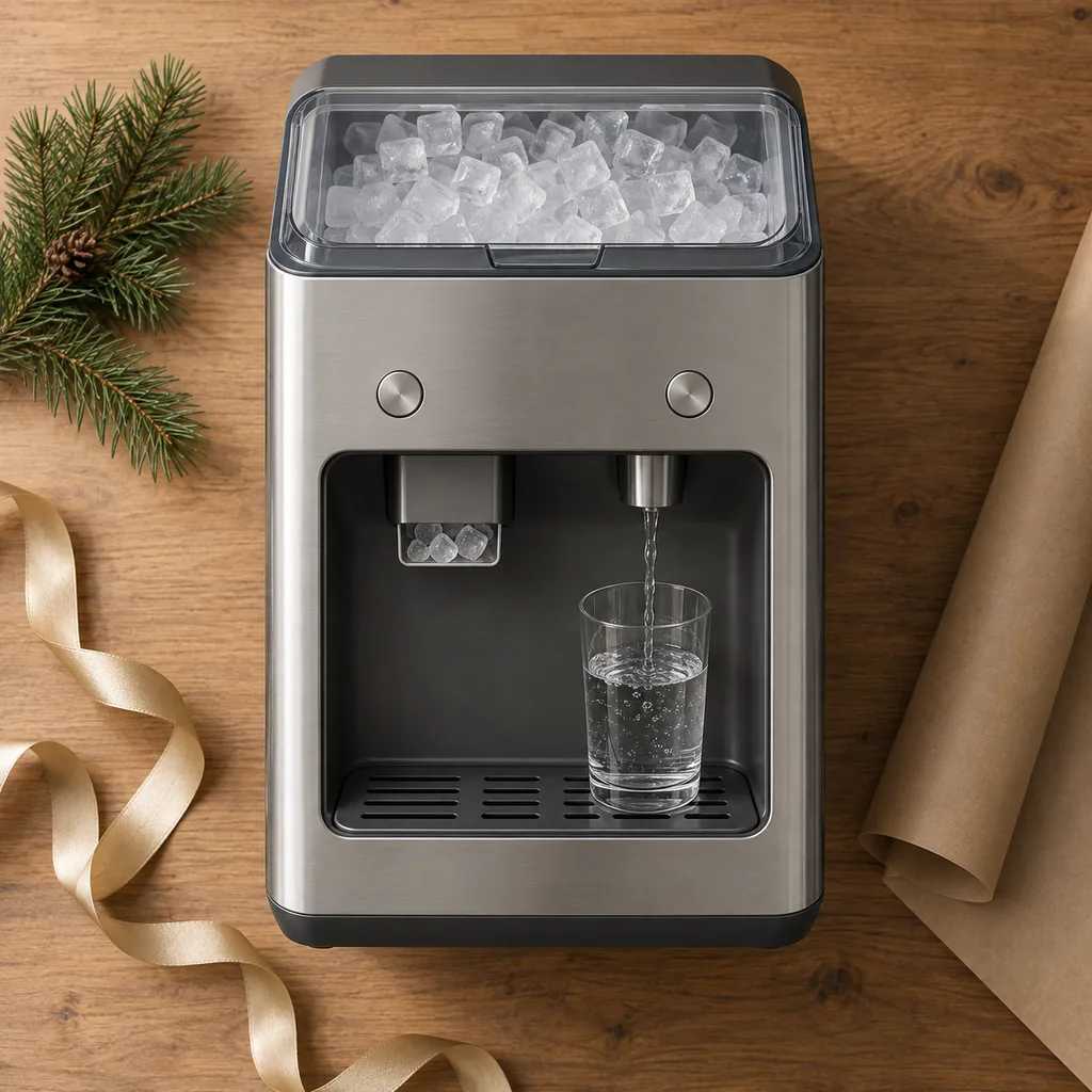 Representative photo-style image of ice and water dispenser combo — generated, not a specific product
