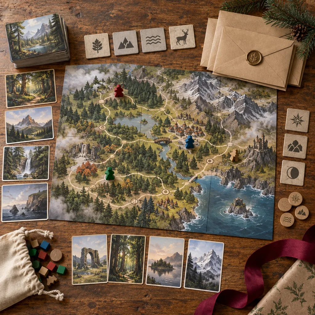 Representative photo-style image of immersive legacy board game — generated, not a specific product