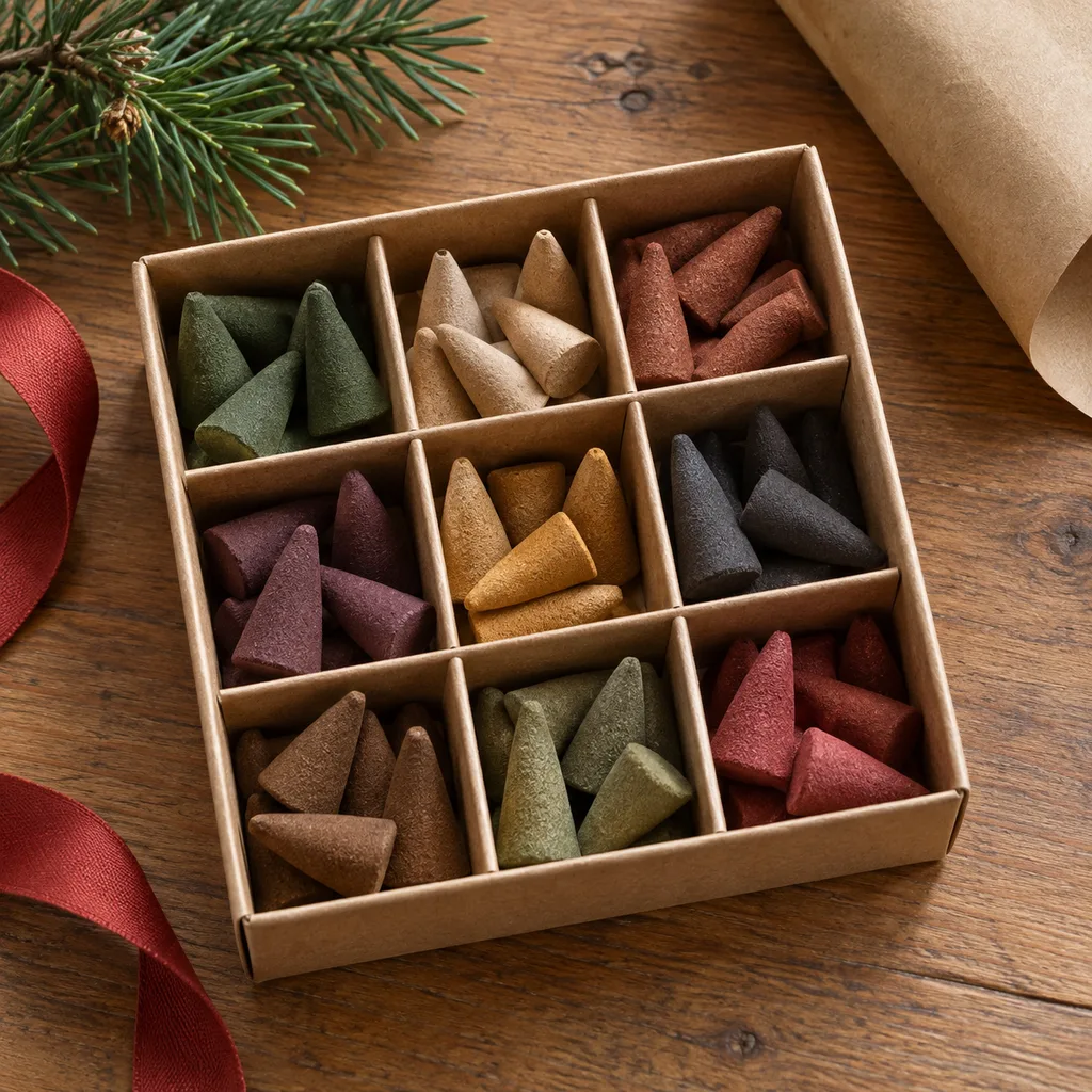Representative photo-style image of incense cone variety pack — generated, not a specific product