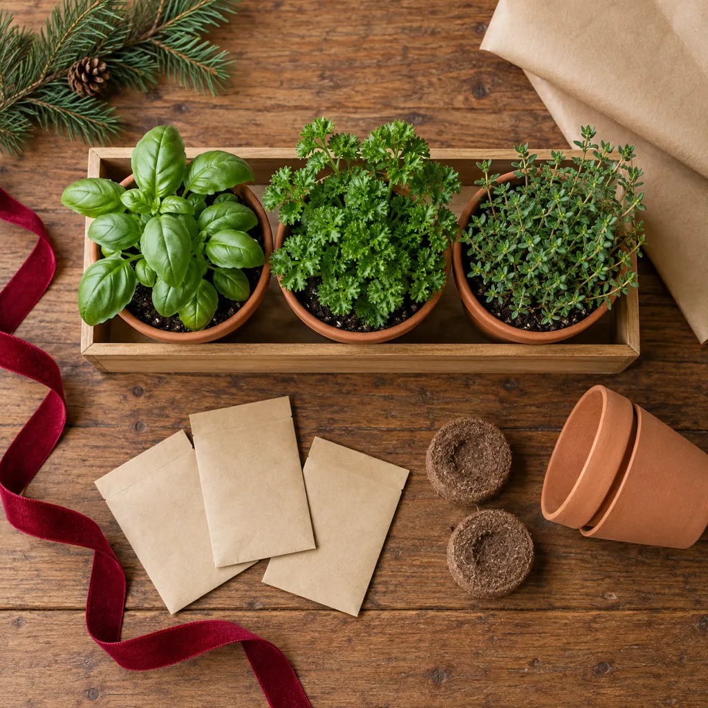 Representative photo-style image of indoor herb garden kit — generated, not a specific product