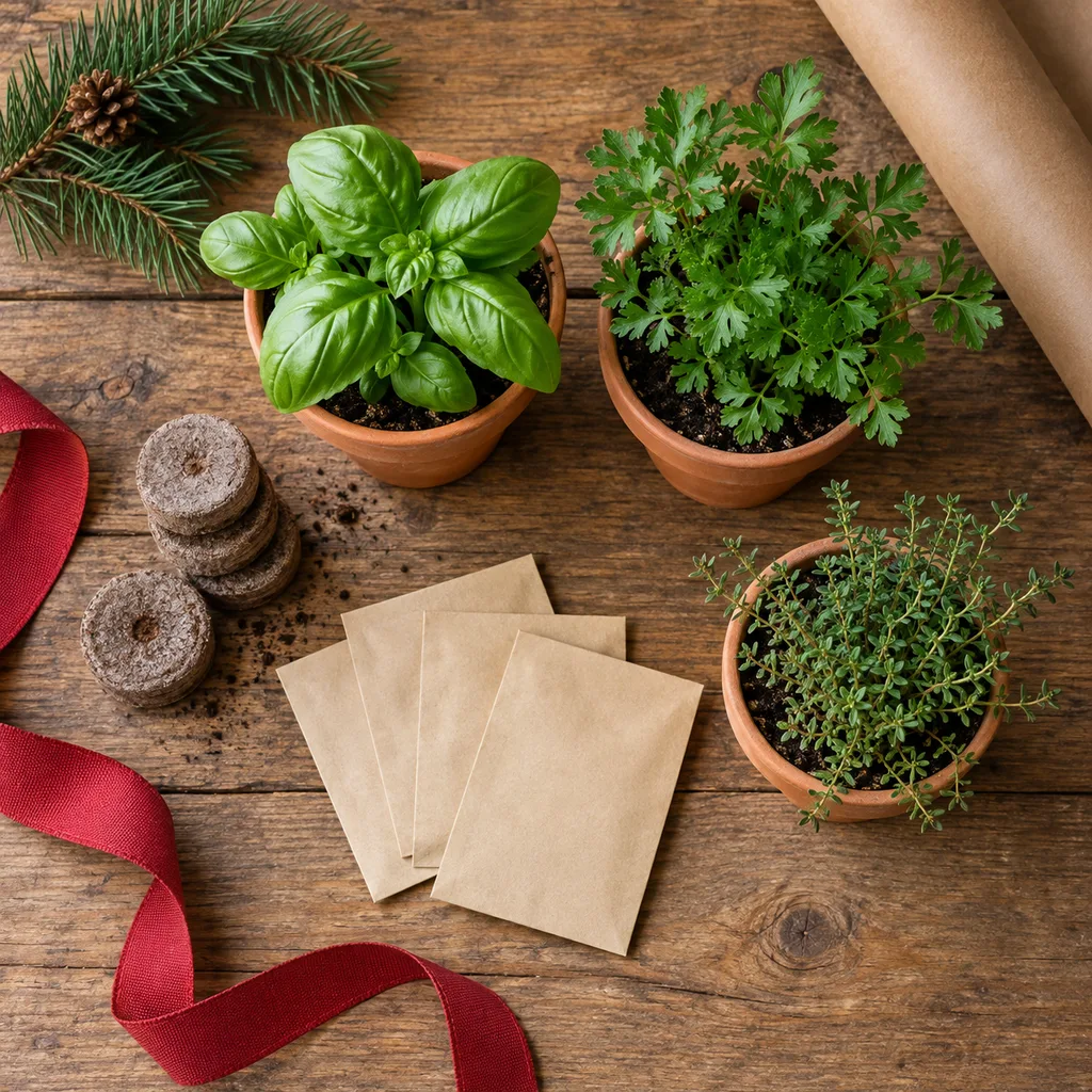 Representative photo-style image of indoor herb garden starter kit — generated, not a specific product