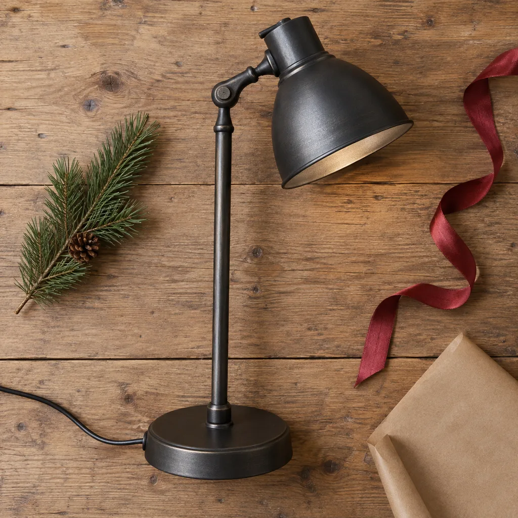 Representative photo-style image of industrial style table lamp — generated, not a specific product
