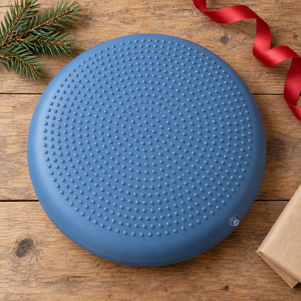 Representative photo-style image of inflatable balance cushion — generated, not a specific product