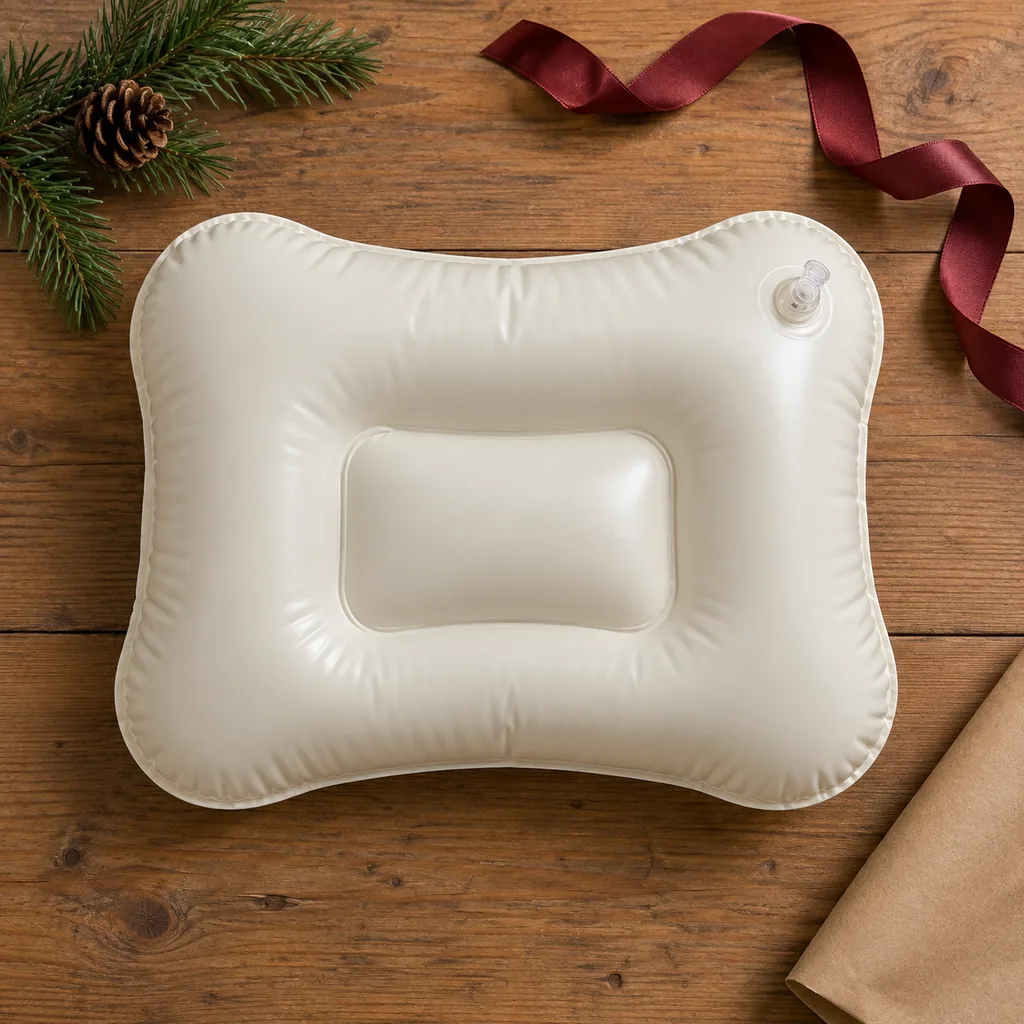 Representative photo-style image of inflatable bath pillow — generated, not a specific product