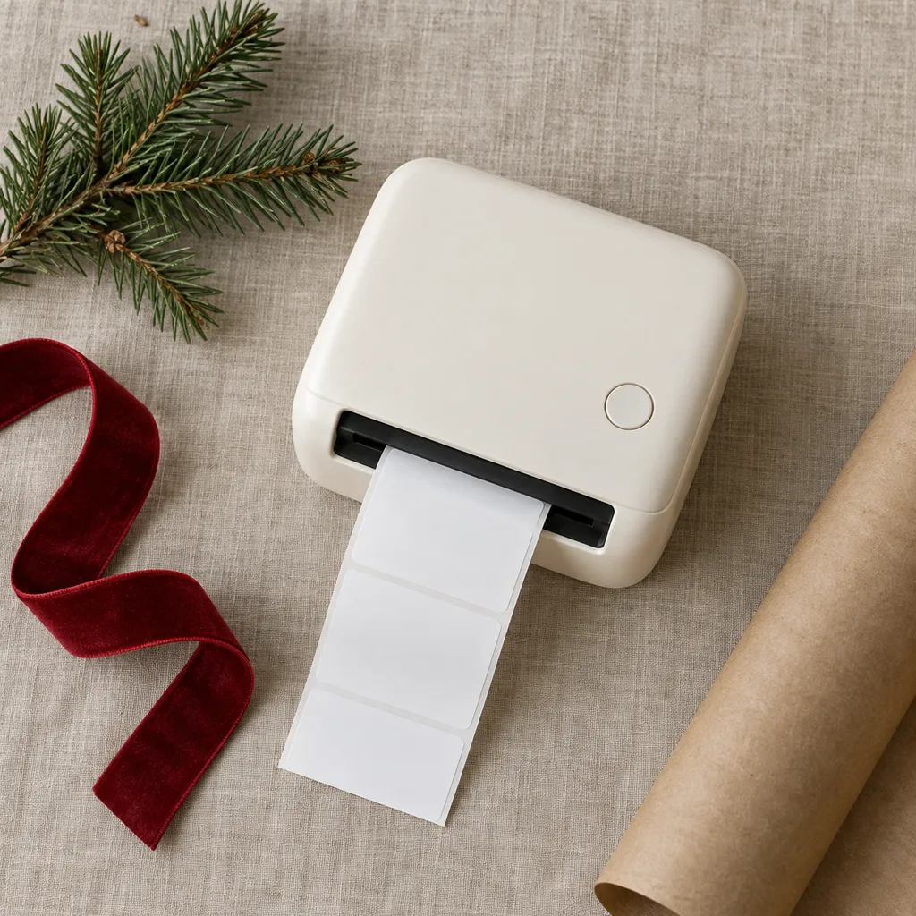Representative photo-style image of thermal label printer — generated, not a specific product
