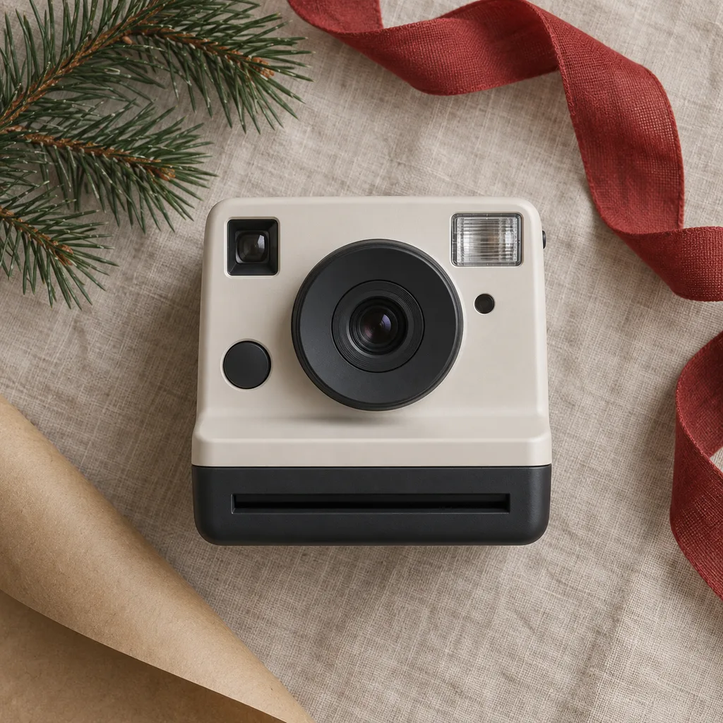 Representative photo-style image of instant print film camera — generated, not a specific product