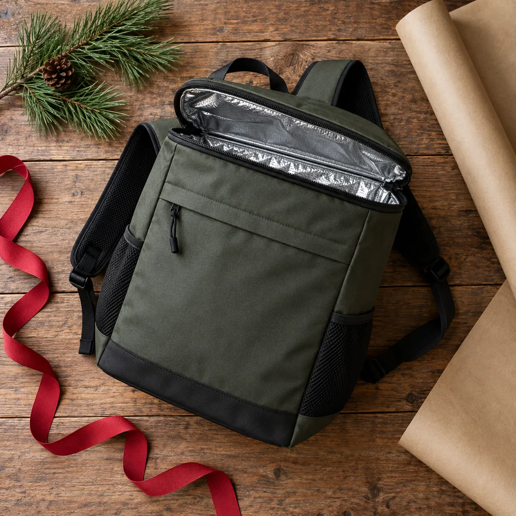 Representative photo-style image of insulated backpack cooler — generated, not a specific product