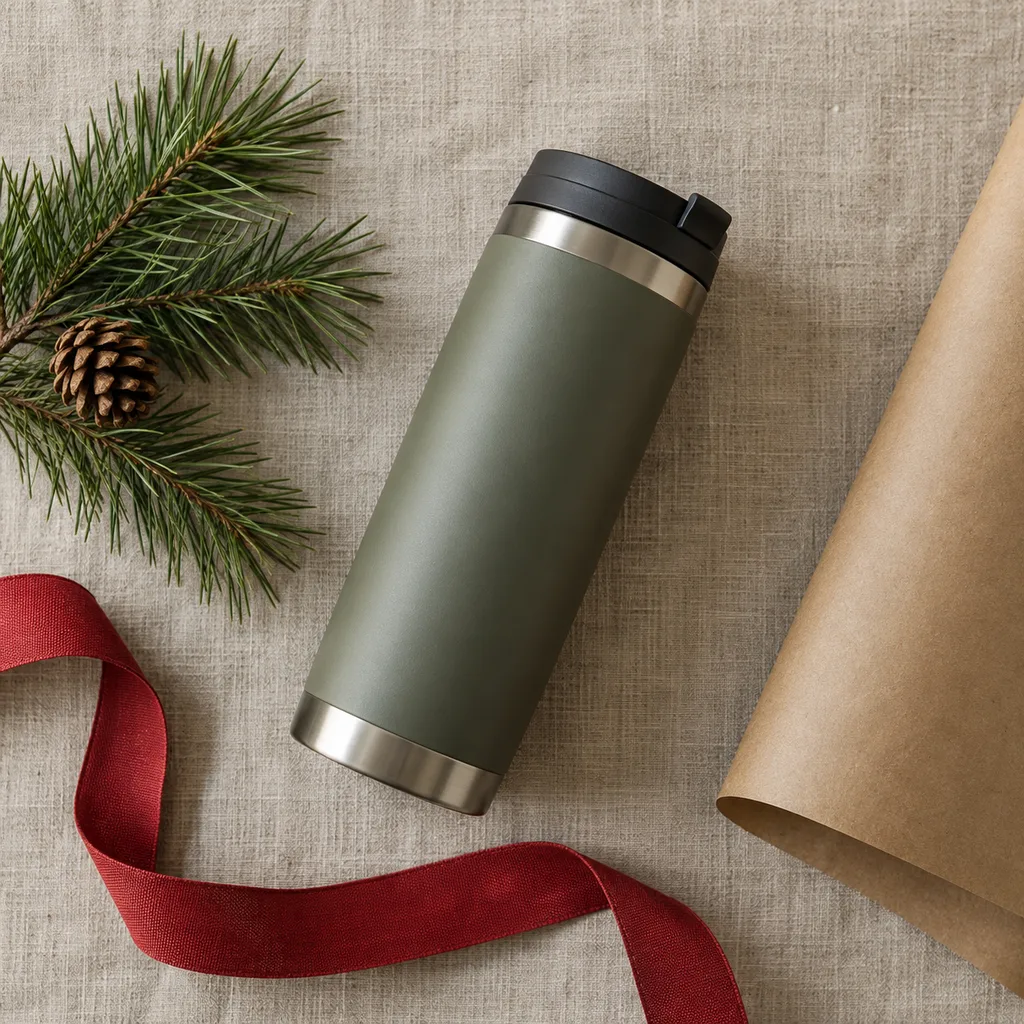 Representative photo-style image of insulated coffee travel mug — generated, not a specific product