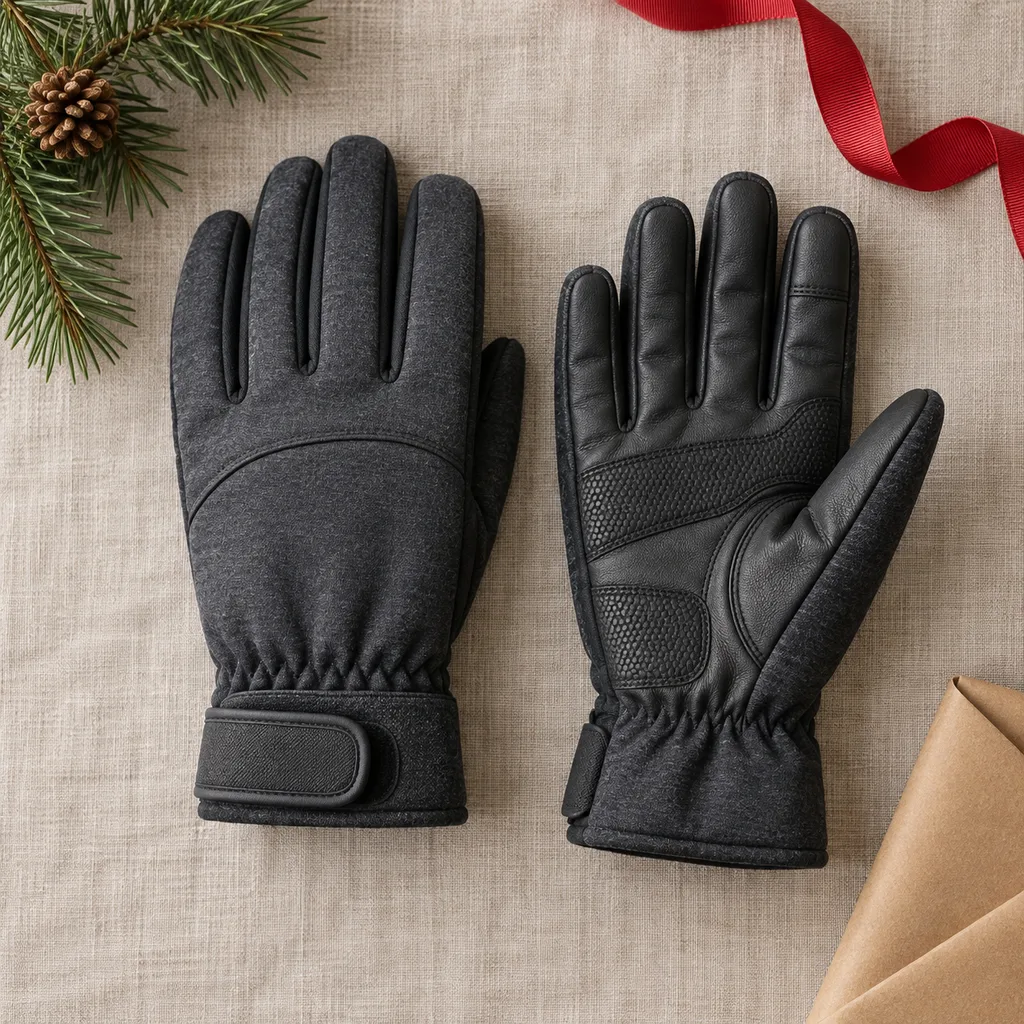 Representative photo-style image of insulated cold weather golf gloves pair — generated, not a specific product