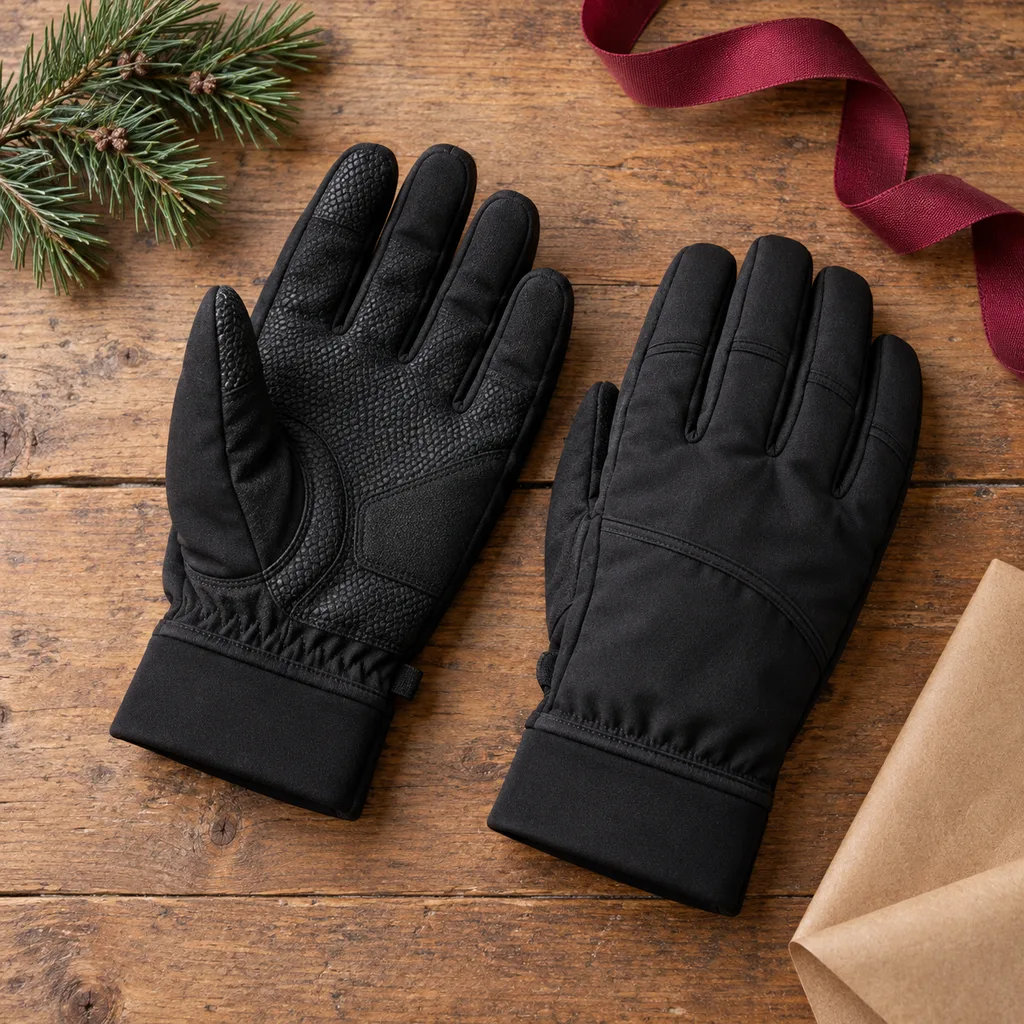 Representative photo-style image of insulated curling gloves — generated, not a specific product