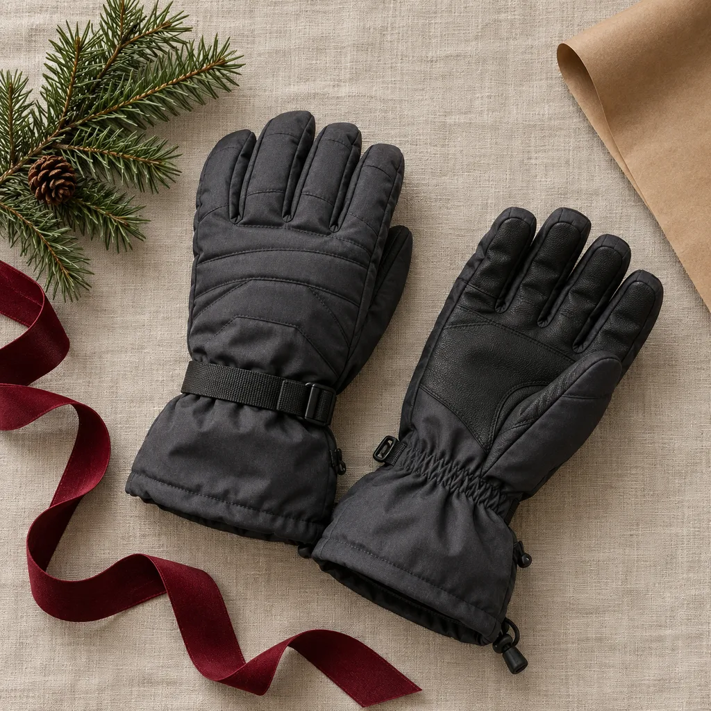 Representative photo-style image of insulated ski and snowboard gloves — generated, not a specific product