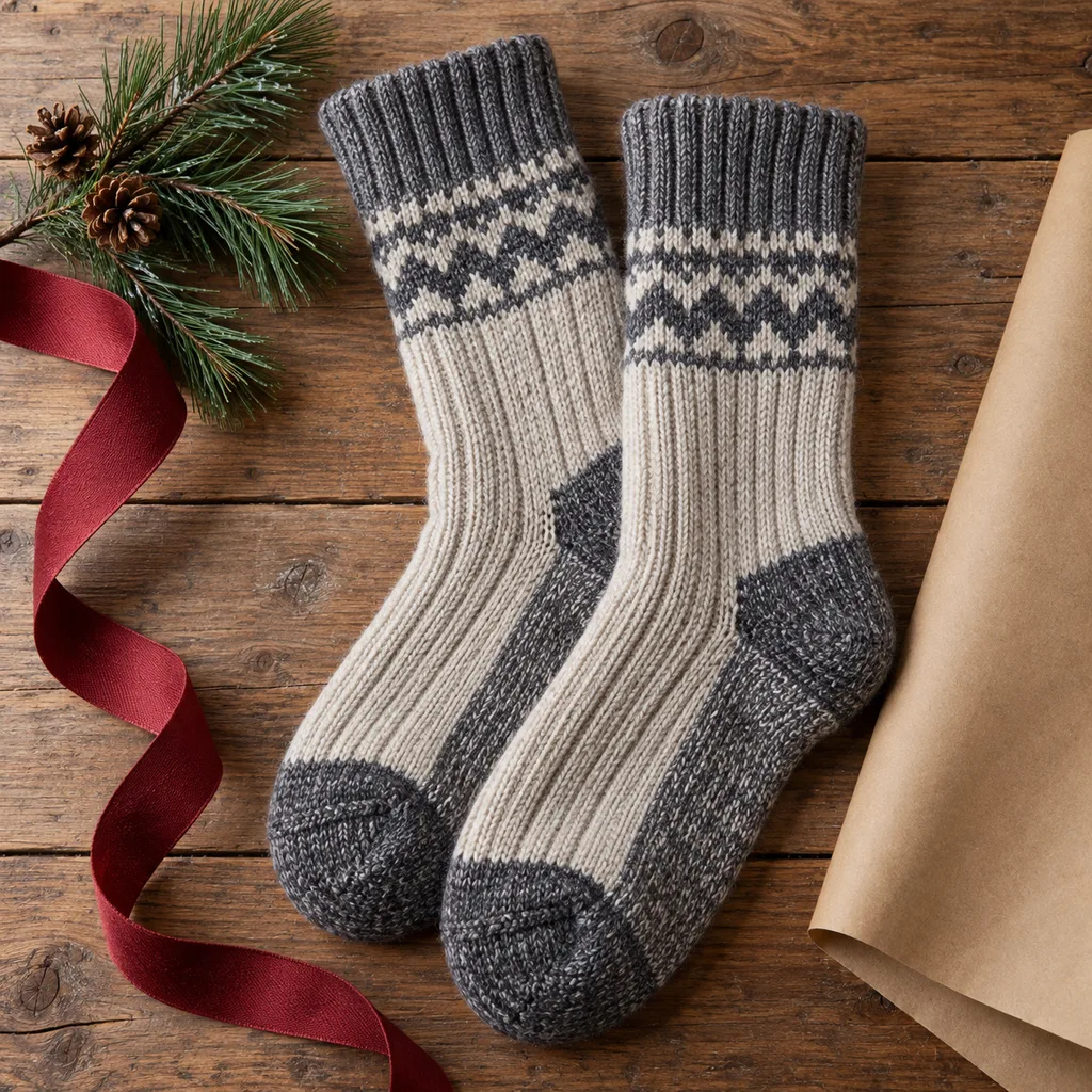 Representative photo-style image of insulated winter socks — generated, not a specific product