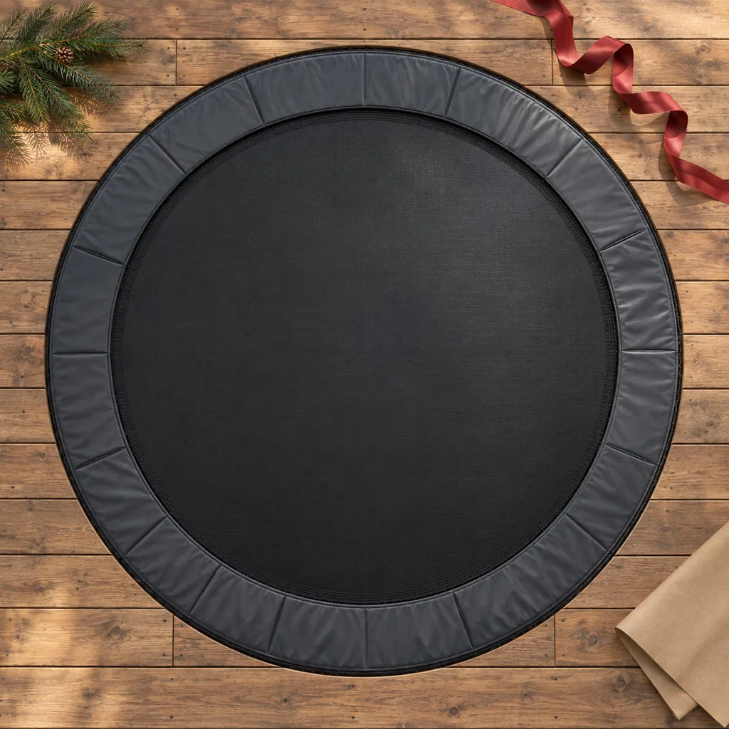 Representative photo-style image of integrated in-ground trampoline system — generated, not a specific product
