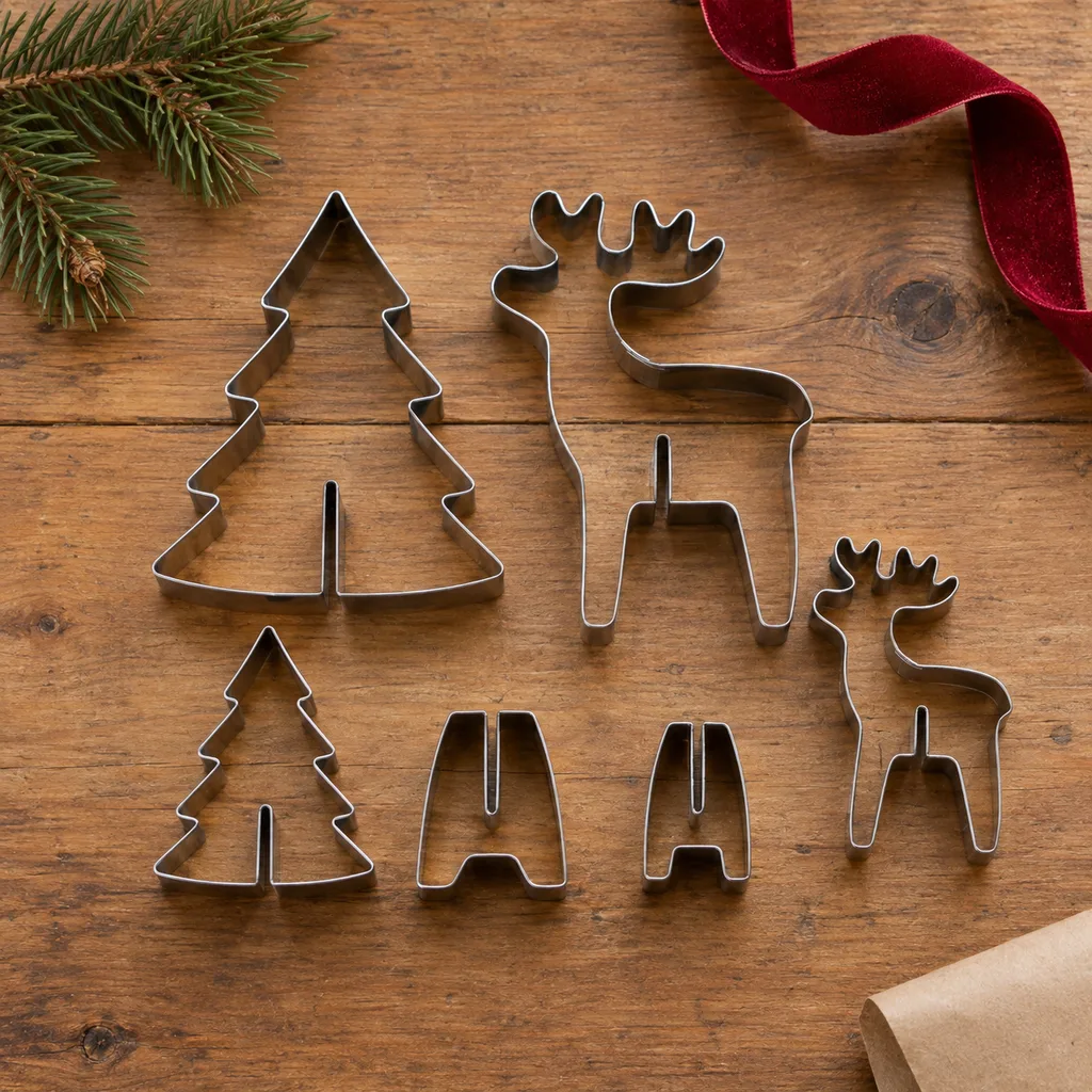 Representative photo-style image of interlocking 3d cookie cutter set — generated, not a specific product