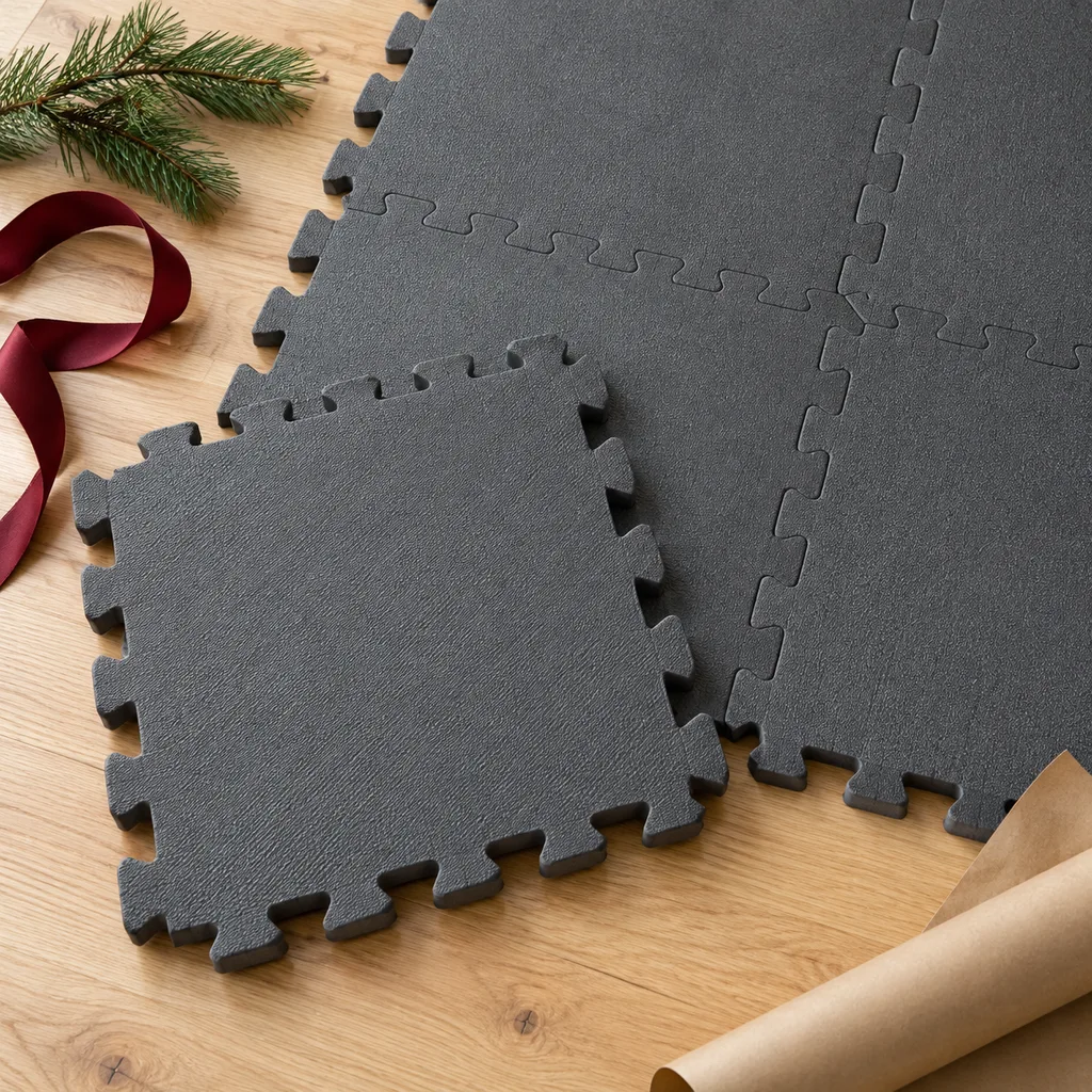 Representative photo-style image of interlocking foam floor tiles — generated, not a specific product