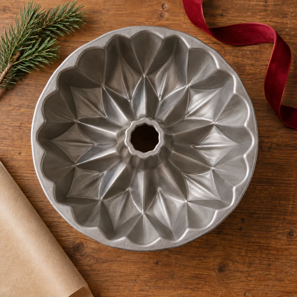 Representative photo-style image of intricate bundt cake pan — generated, not a specific product