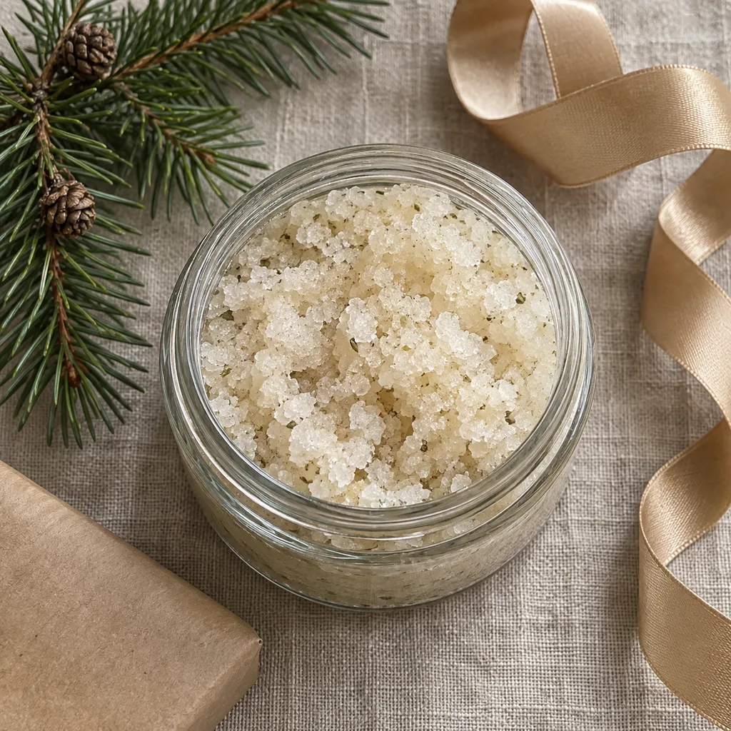 Representative photo-style image of invigorating mineral salt body scrub — generated, not a specific product