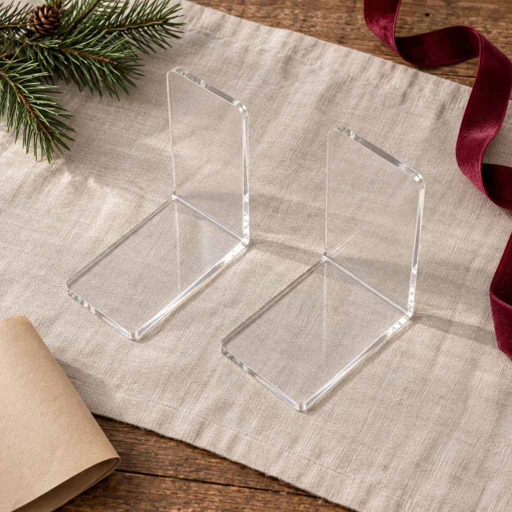 Representative photo-style image of invisible floating bookends — generated, not a specific product