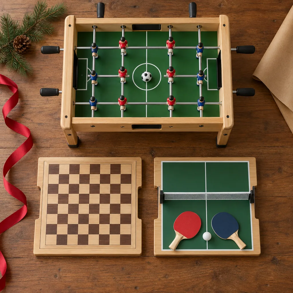 Representative photo-style image of kids' activity game table — generated, not a specific product