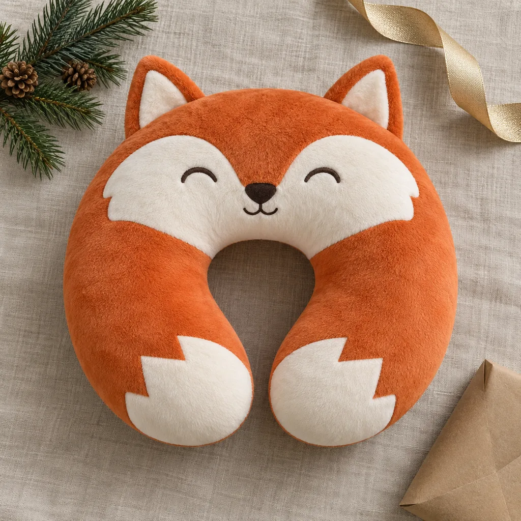 Representative photo-style image of kids' fun animal travel pillow — generated, not a specific product