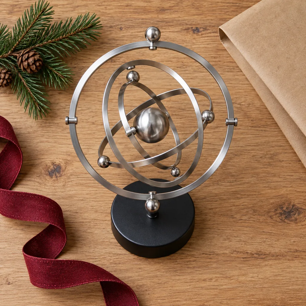 Representative photo-style image of kinetic desk sculpture — generated, not a specific product
