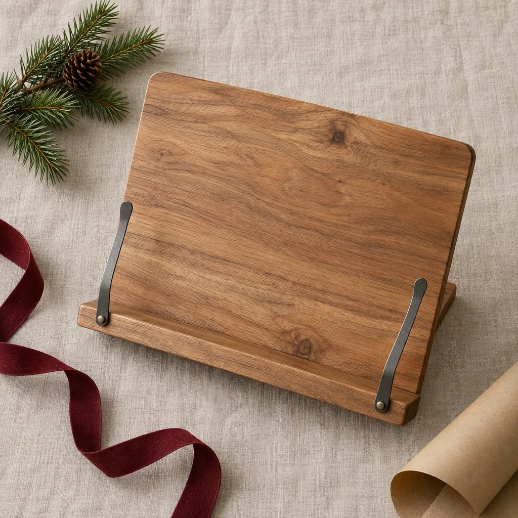Representative photo-style image of kitchen recipe book holder — generated, not a specific product